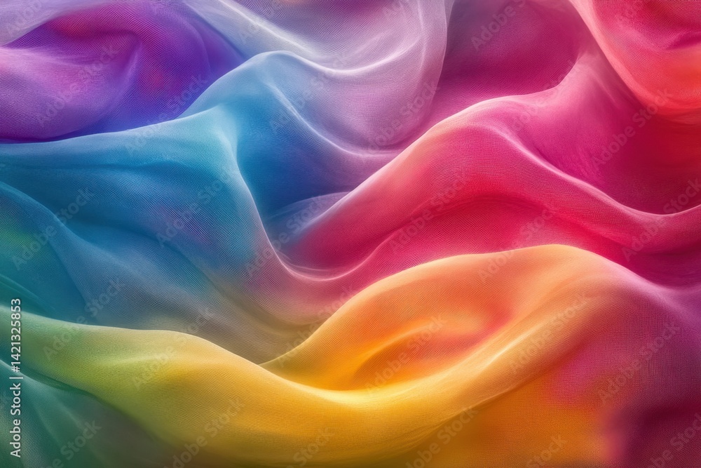 Fototapeta premium Colorful fabric textures displaying vibrant hues and gentle folds in soft light