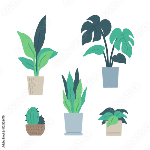 観葉植物のシンプルなイラスト
