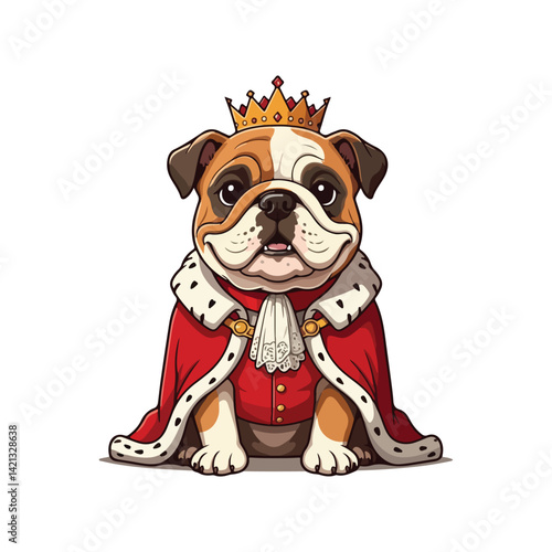 Cute bull Dog Eating Bone Cartoon Vector Icon Illustration. Animal Nature Icon Concept Isolated Flat