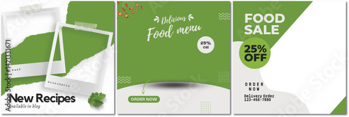 Modern Food Promo Instagram Post Templates for Restaurants and Blogs