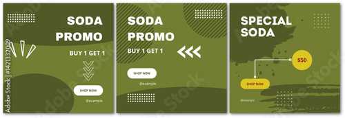 Inviting Soda Promotion Campaign with Unique Artistic Layout and Appealing Discount
