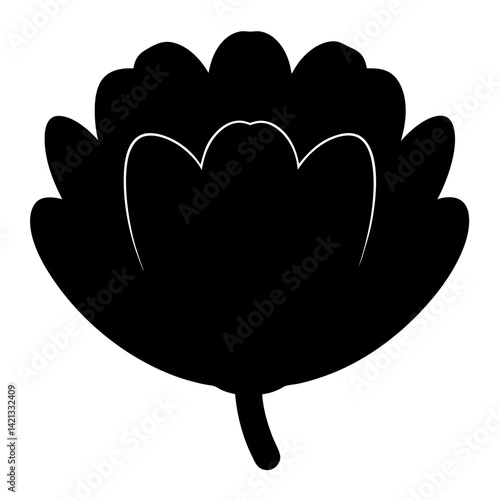 allium flower minimalist silhouette vector - for nature graphic design projects allium, plant flower modern artwork.