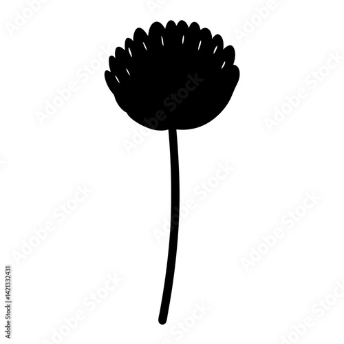 allium flower minimalist silhouette vector - for nature graphic design projects allium, plant flower modern artwork.