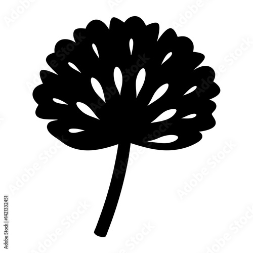 allium flower minimalist silhouette vector - for nature graphic design projects allium, plant flower modern artwork.