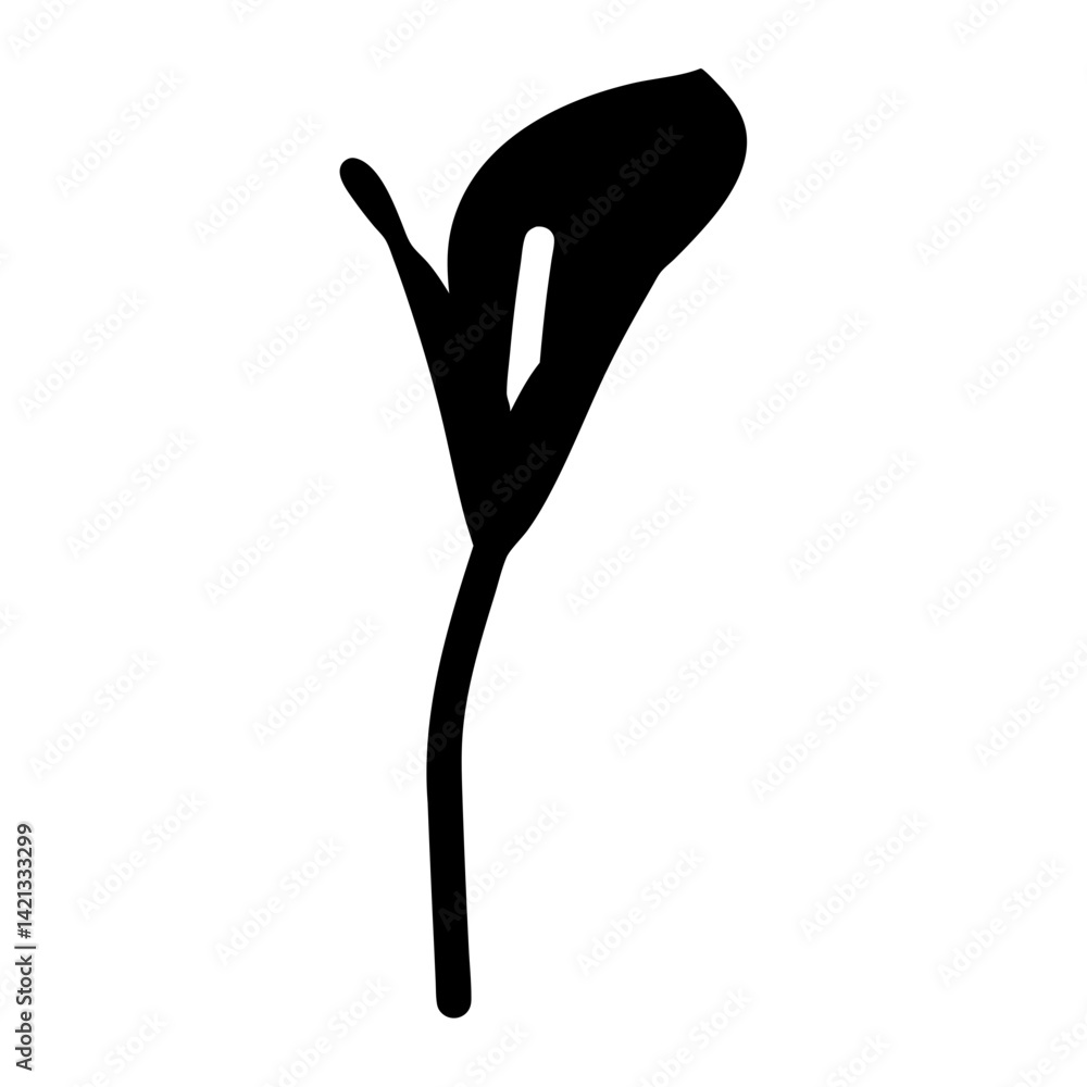 calla lily flower minimalist silhouette vector - for nature graphic design projects calla lily, plant flower modern artwork. calla lily flower minimalist silhouette vector - for nature graphic design projects calla lily, plant flower modern artwork.