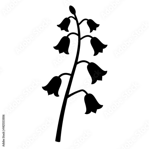 coral bells flower minimalist silhouette vector - for nature graphic design projects coral bells, plant flower modern artwork.
