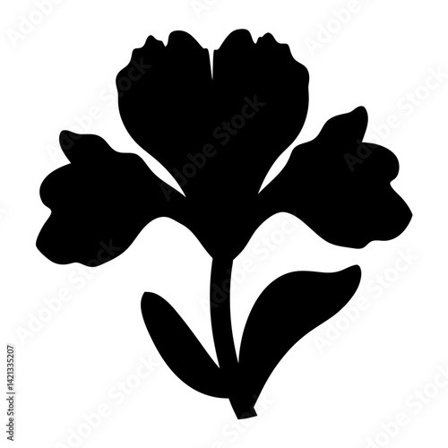 iris flower minimalist silhouette vector - for nature graphic design projects iris, plant flower modern artwork.