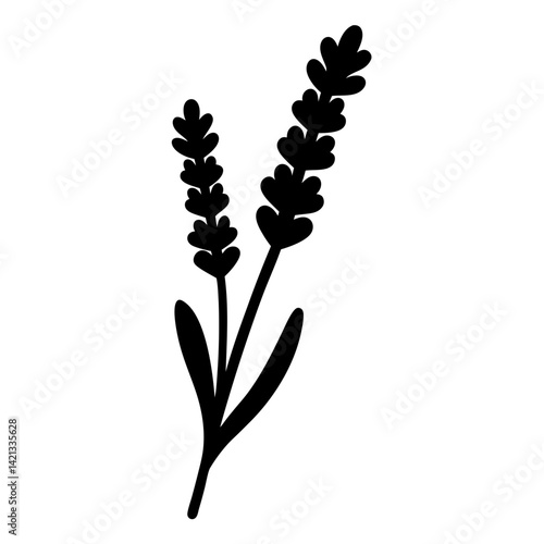 lavender flower minimalist silhouette vector - for nature graphic design projects lavender, plant flower modern artwork.