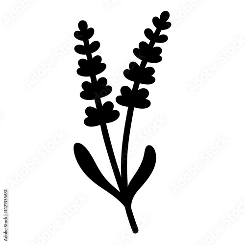 lavender flower minimalist silhouette vector - for nature graphic design projects lavender, plant flower modern artwork.