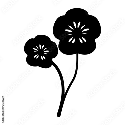 nasturtium flower minimalist silhouette vector - for nature graphic design projects nasturtium, plant flower modern artwork.