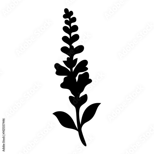 Tableau sur toile snapdragon flower minimalist silhouette vector - for nature graphic design projects snapdragon, plant flower modern artwork