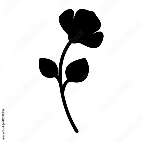 sweet pea flower minimalist silhouette vector - for nature graphic design projects sweet pea, plant flower modern artwork.