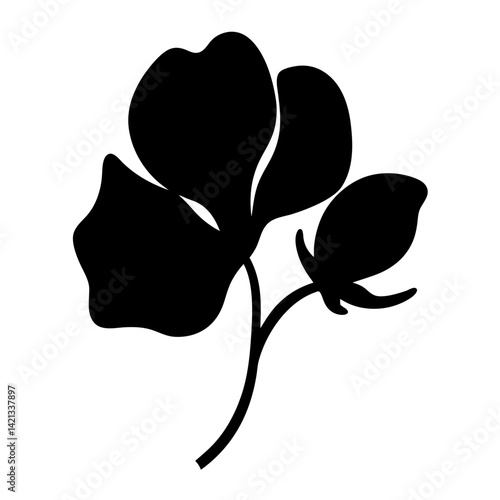 sweet pea flower minimalist silhouette vector - for nature graphic design projects sweet pea, plant flower modern artwork.