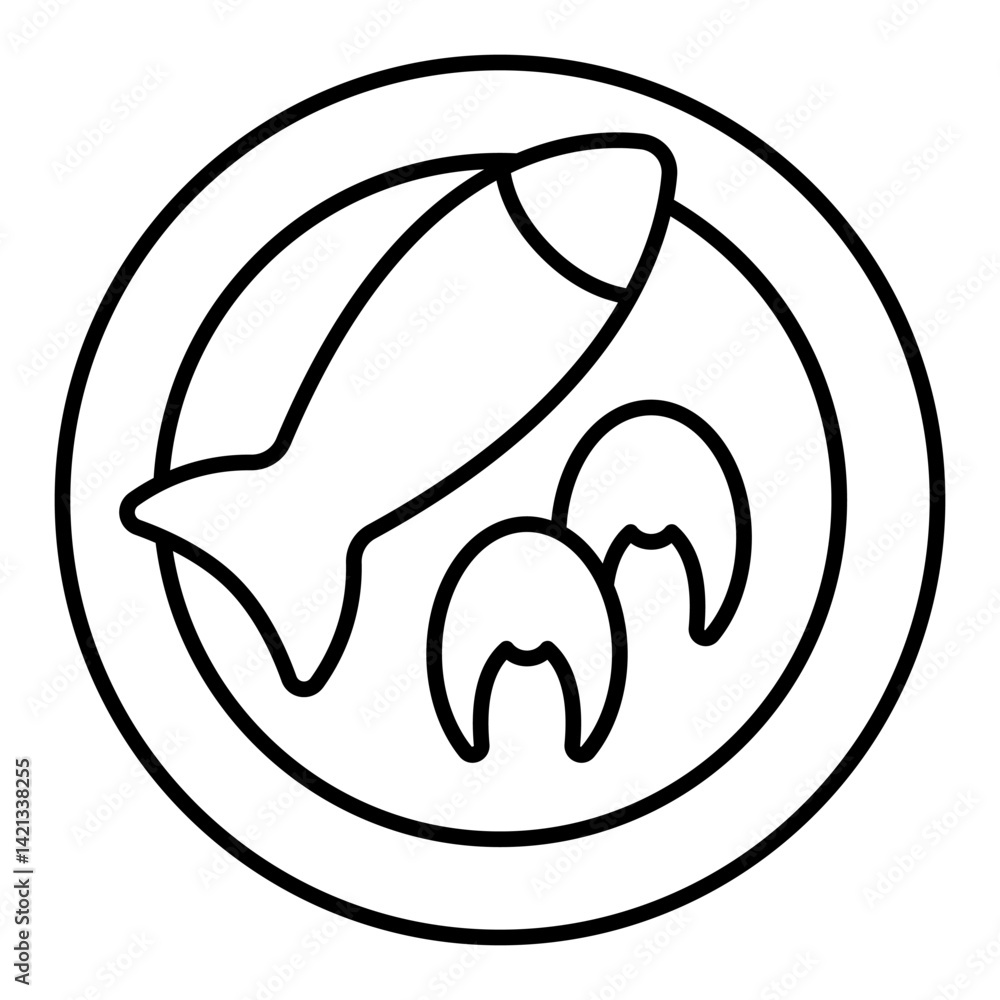 Fillet, fish on plate and knife thin line icon, fishery cooking concept. Vector graphics. Fish food, dish sign on white background, linear style for mobile or design. Fillet, fish on plate and knife thin line icon, fishery cooking concept. Vector graphics. Fish food, dish sign on white background, linear style for mobile or design.