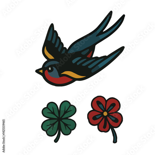 Traditional Old School Tattoo Vector Set – Classic American Style"
A bold collection of vintage tattoo vector designs inspired by classic American traditional style. Perfect for t-shirts, posters, sti