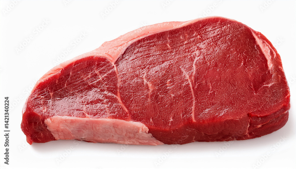 Raw beef steak isolated on white background. Fresh meat. Natural farm product for cooking, grilling Raw beef steak isolated on white background. Fresh meat. Natural farm product for cooking, grilling