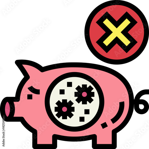 african swine fever illustration on a white background   
