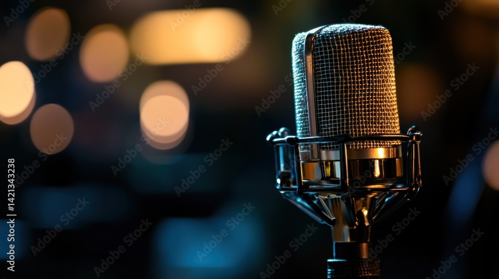 Microphone in a dark setting Microphone in a dark setting