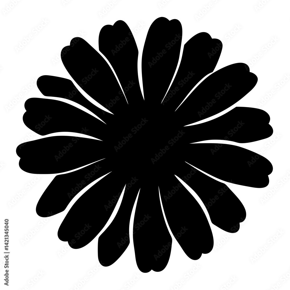 calendula flower minimalist silhouette vector - for nature graphic design projects calendula, plant flower modern artwork. calendula flower minimalist silhouette vector - for nature graphic design projects calendula, plant flower modern artwork.