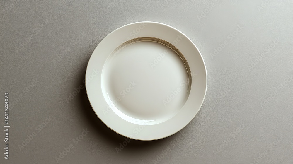 Elegant simplicity: a pristine white plate presented against a minimalistic monochrome backdrop offering versatile creative possibilities Elegant simplicity: a pristine white plate presented against a minimalistic monochrome backdrop offering versatile creative possibilities