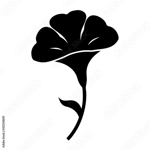 morning glory flower minimalist silhouette vector - for nature graphic design projects morning glory, plant flower modern artwork.