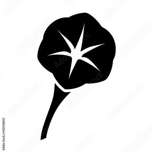 morning glory flower minimalist silhouette vector - for nature graphic design projects morning glory, plant flower modern artwork.