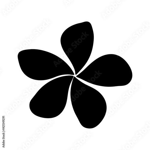 plumeria flower minimalist silhouette vector - for nature graphic design projects plumeria, plant flower modern artwork.
