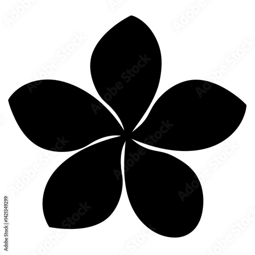 plumeria flower minimalist silhouette vector - for nature graphic design projects plumeria, plant flower modern artwork.