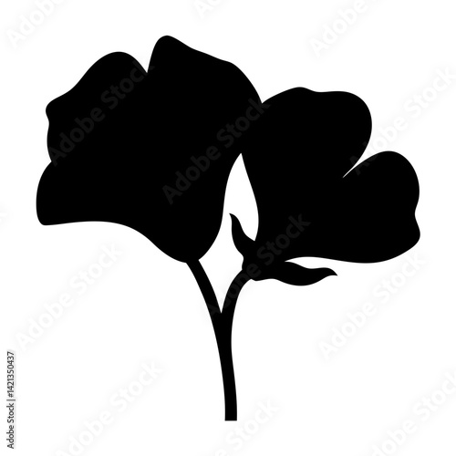 sweet pea flower minimalist silhouette vector - for nature graphic design projects sweet pea, plant flower modern artwork.