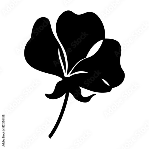 sweet pea flower minimalist silhouette vector - for nature graphic design projects sweet pea, plant flower modern artwork.