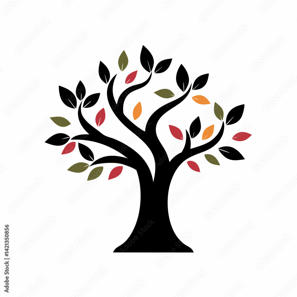 Obraz premium creative details Autumn tree icon Vector Illustration 