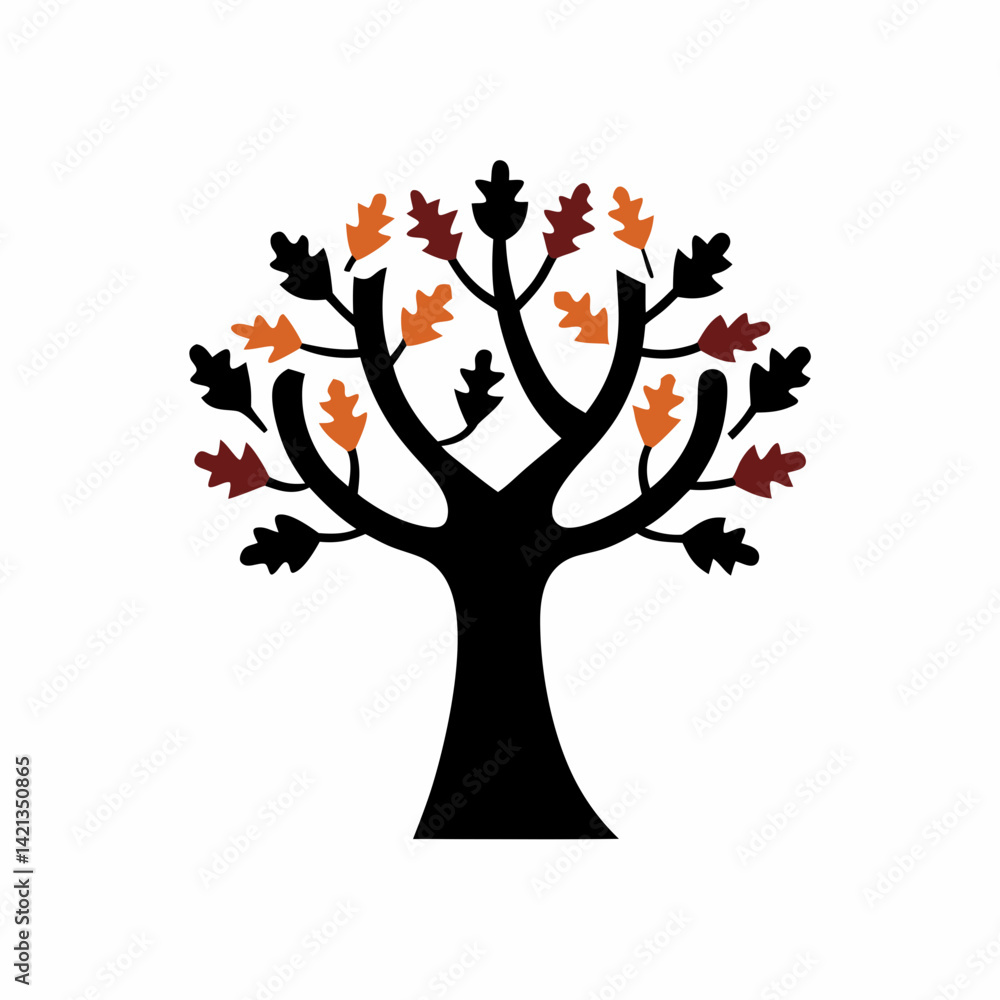 Obraz premium creative details Autumn tree icon Vector Illustration 