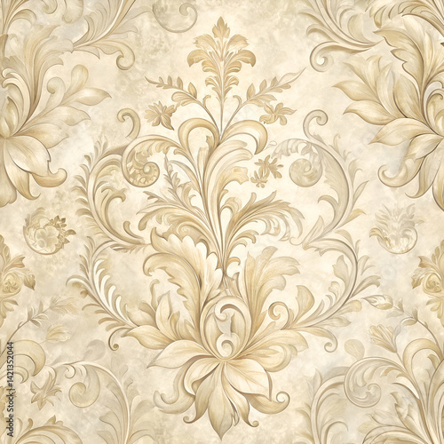 Elegant damask wallpaper design.