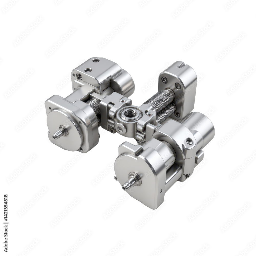 12. Heavy duty robotic hinge joint with magnetic locks stabilizing plates and tension coils isolated on white background 12. Heavy duty robotic hinge joint with magnetic locks stabilizing plates and tension coils isolated on white background