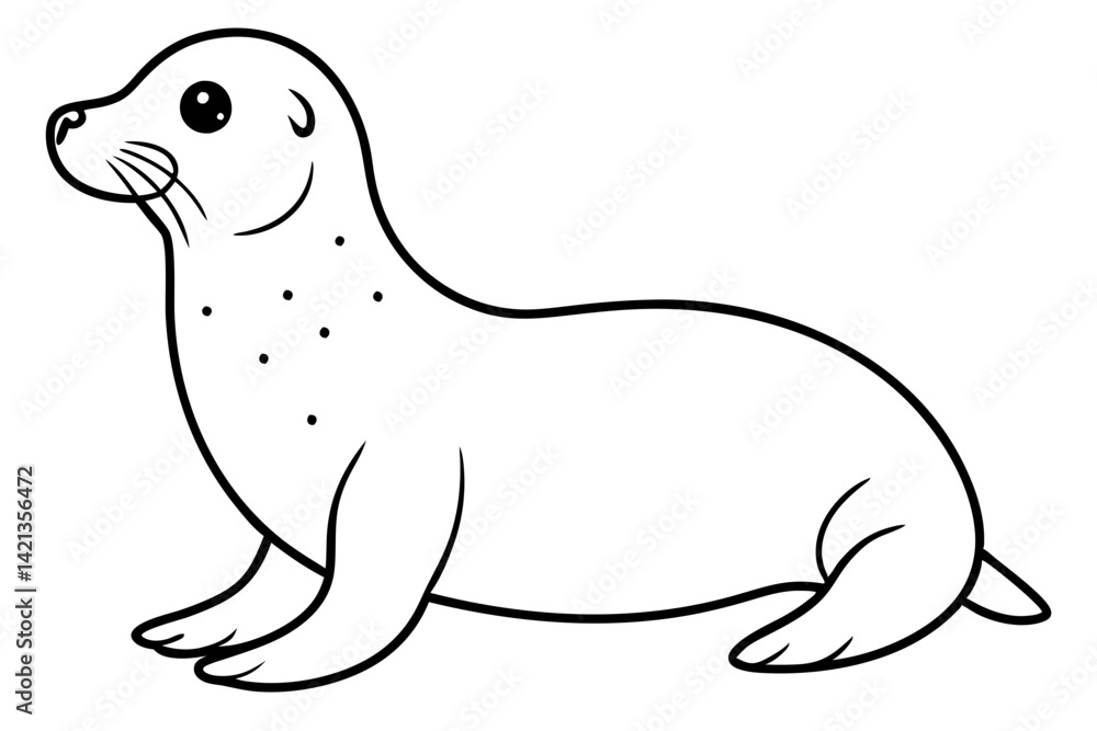 seal silhouette line art vector illustration with a white background seal silhouette line art vector illustration with a white background