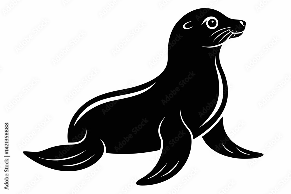 seal silhouette line art vector illustration with a white background seal silhouette line art vector illustration with a white background