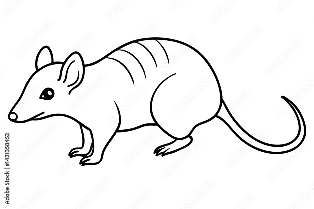 Obraz premium shrew silhouette line art vector illustration with a white background