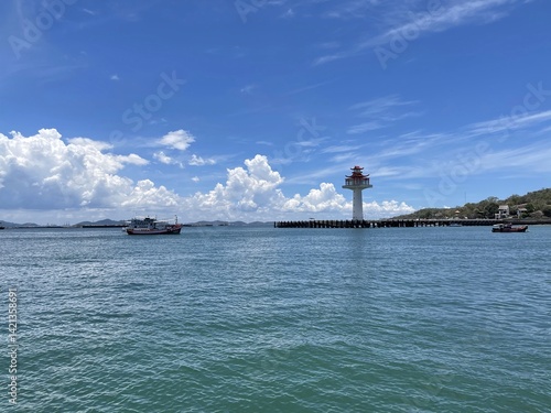 Lighthouse on the island,Koh sichang Thailand