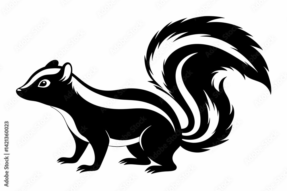 skunk silhouette line art vector illustration with a white background skunk silhouette line art vector illustration with a white background