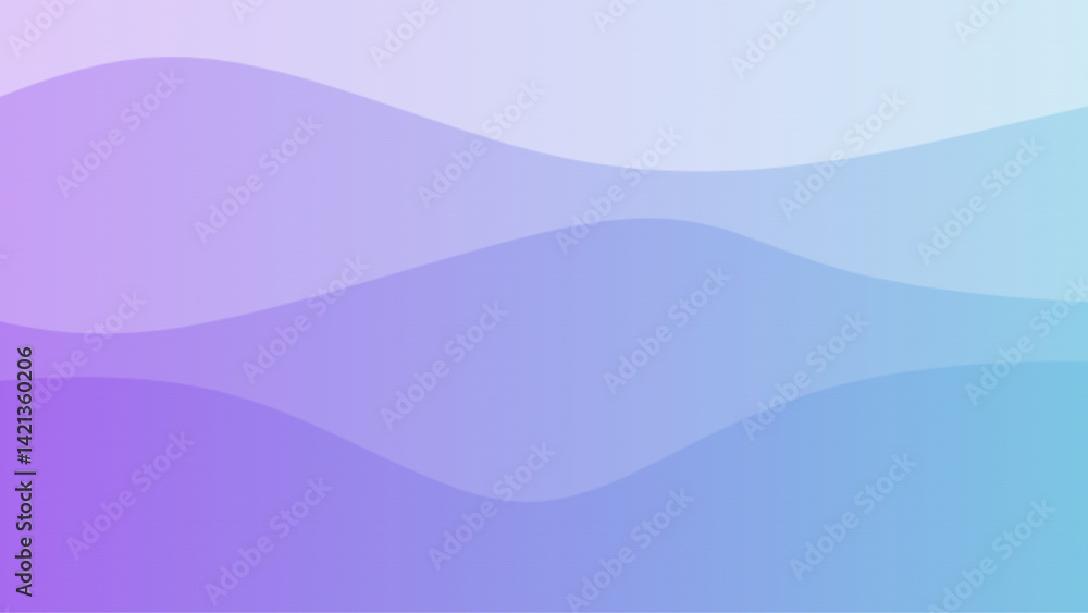 Soft abstract with flowing waves in a smooth gradient of purple and light blue. Calming and modern background design. Soft abstract with flowing waves in a smooth gradient of purple and light blue. Calming and modern background design.