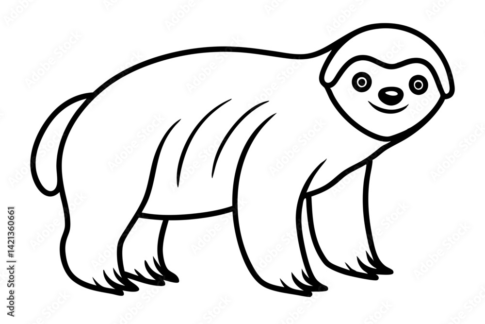 sloth silhouette line art vector illustration with a white background sloth silhouette line art vector illustration with a white background