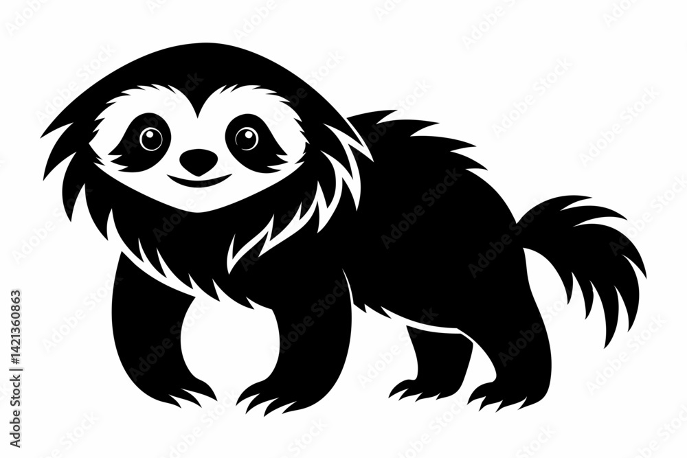 sloth silhouette line art vector illustration with a white background sloth silhouette line art vector illustration with a white background
