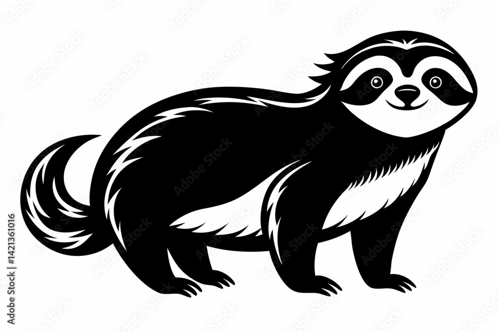 sloth silhouette line art vector illustration with a white background sloth silhouette line art vector illustration with a white background