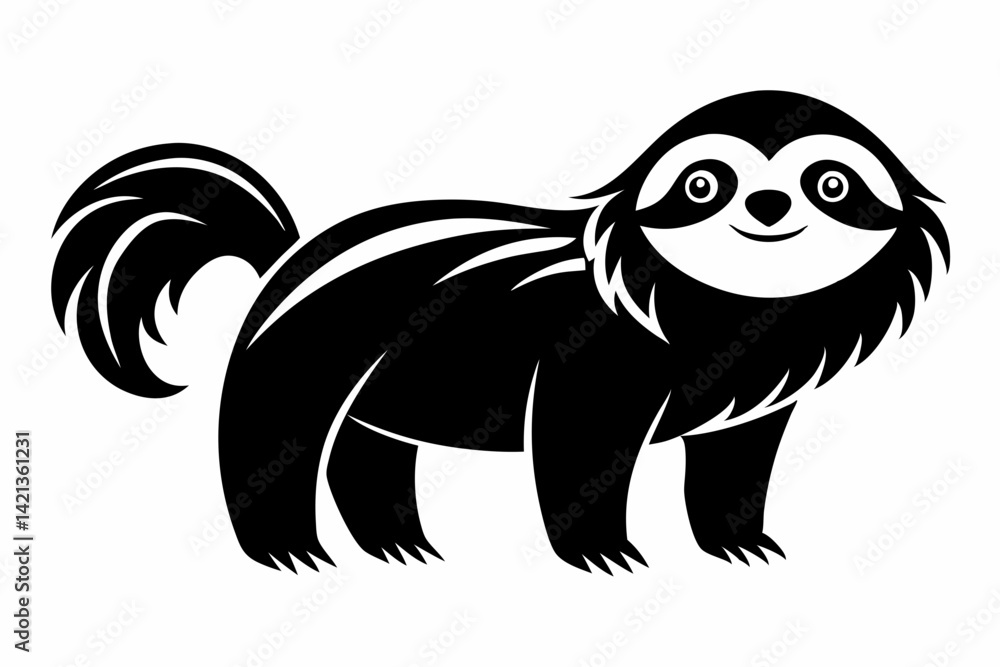 sloth silhouette line art vector illustration with a white background sloth silhouette line art vector illustration with a white background