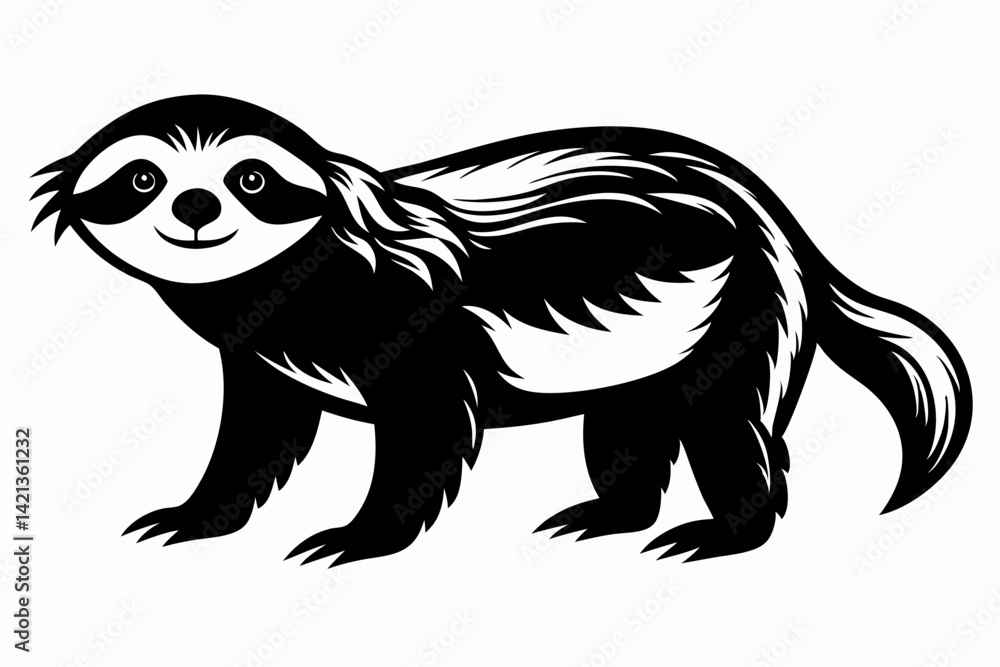 sloth silhouette line art vector illustration with a white background sloth silhouette line art vector illustration with a white background