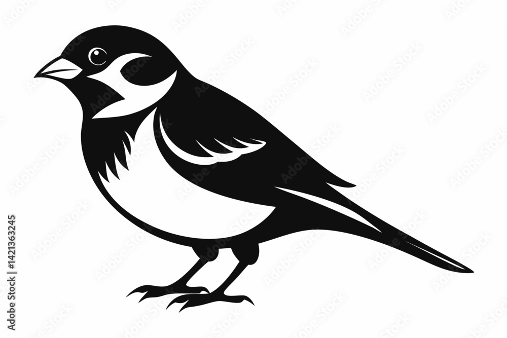 sparrow silhouette line art vector illustration with a white background sparrow silhouette line art vector illustration with a white background