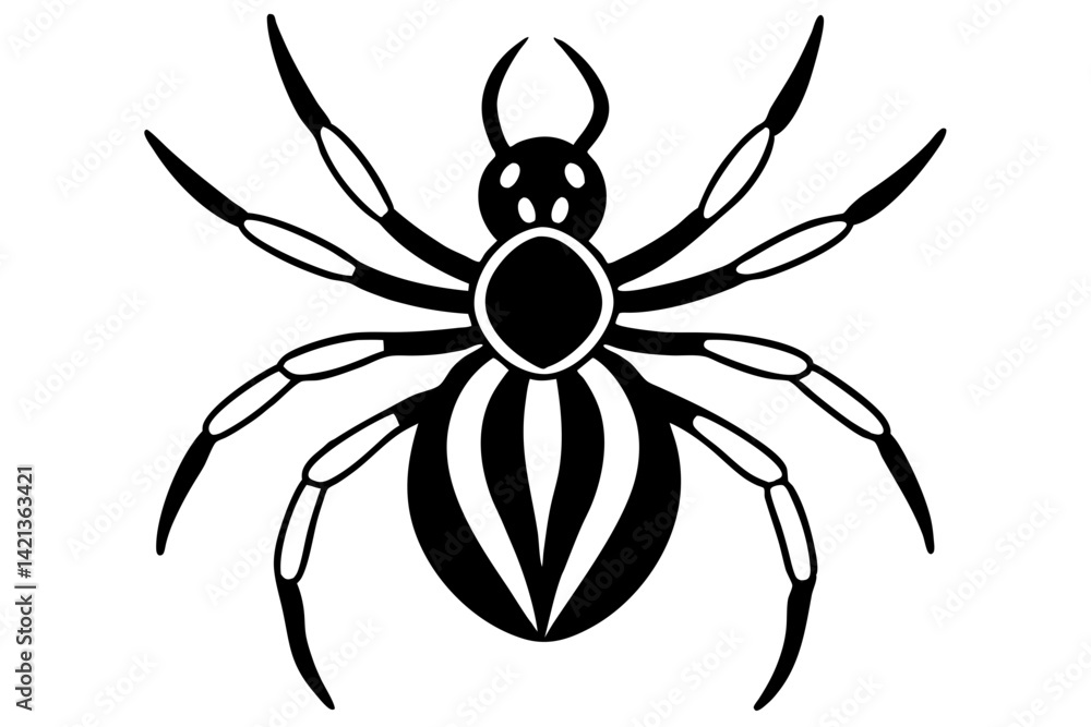 spider silhouette line art vector illustration with a white background spider silhouette line art vector illustration with a white background