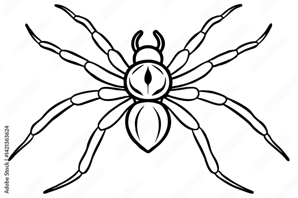 spider silhouette line art vector illustration with a white background spider silhouette line art vector illustration with a white background