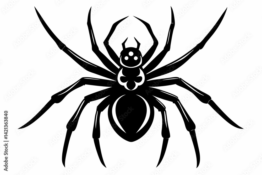 spider silhouette line art vector illustration with a white background spider silhouette line art vector illustration with a white background