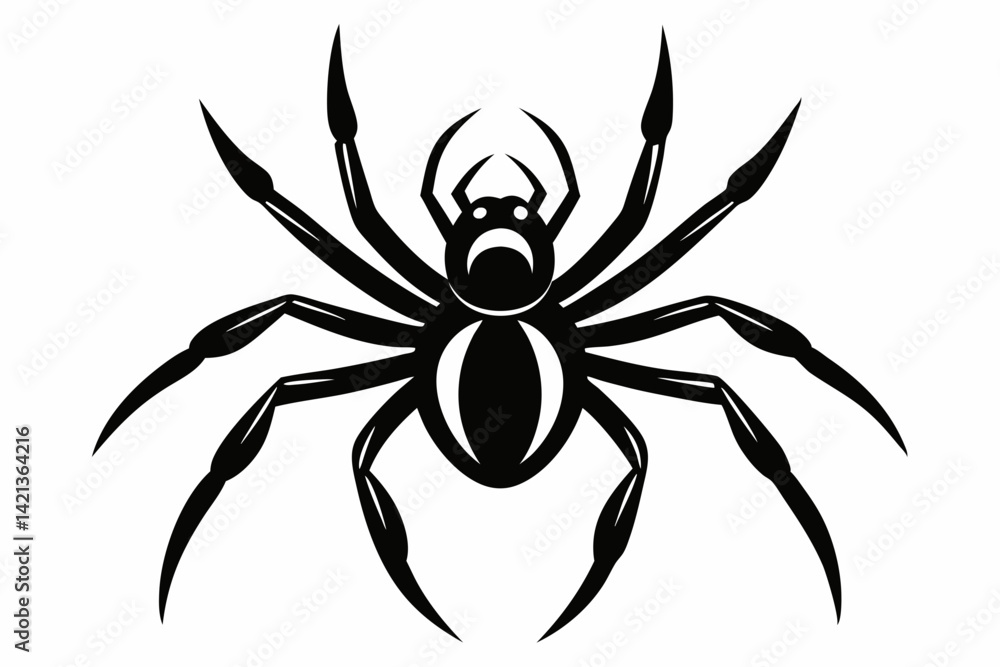 spider silhouette line art vector illustration with a white background spider silhouette line art vector illustration with a white background